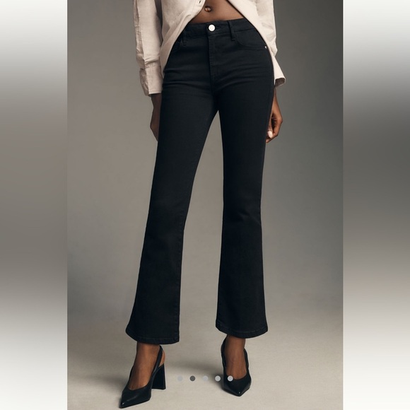 FRAME Le Bardot Crop Flare, Black Noir - 25 - Picture 3 of 8